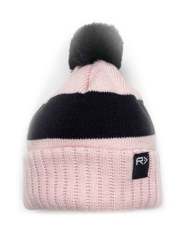 BIG R JACQUARD POM BEANIE PINK